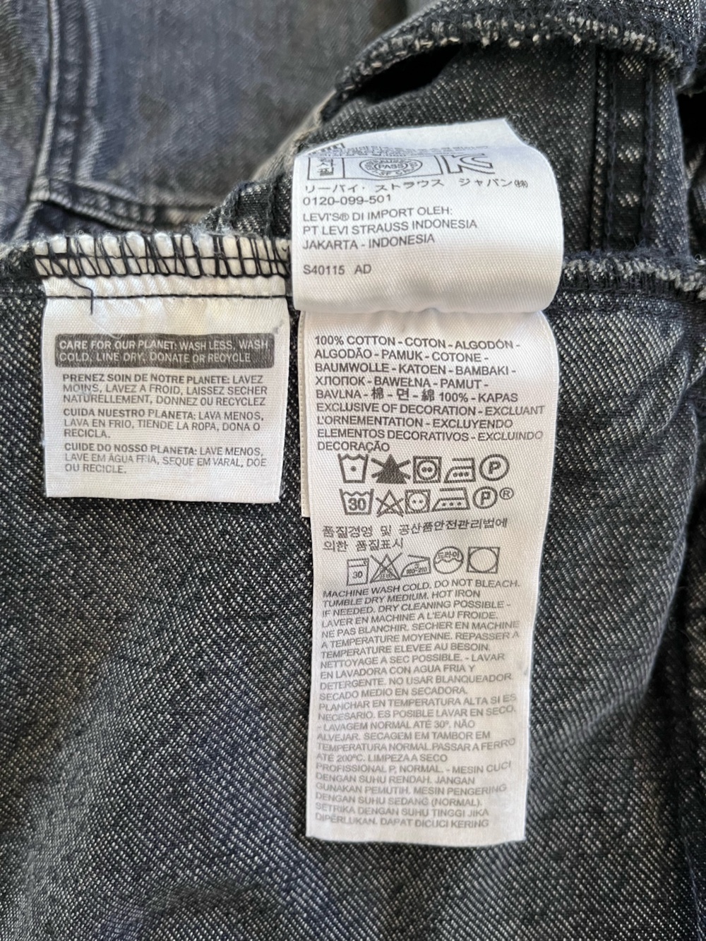 Levi's Men's XL Altered Trucker Denim Jacket Black / Washed Grey Jean Jacket - Picture 13 of 13